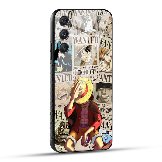 Samsung Galaxy A35 5G Anime One Piece Wanted Luffy  Printed Glass Case
