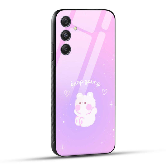 Samsung Galaxy M34 5G Back Cover Pink Purple Gradient Aesthetic Motivational Printed Glass Case