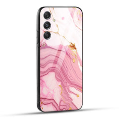 Samsung Galaxy M34 5G Back Cover Pink Marble Printed Glass Case