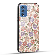 Samsung Galaxy M52 5G Back Cover Flowers In Retro  Printed Glass Case