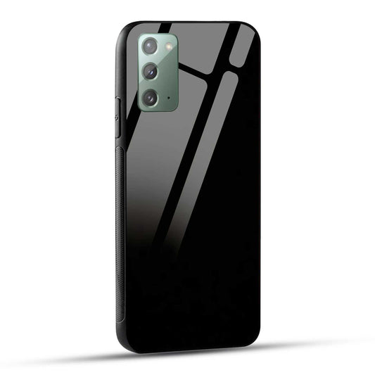 Samsung Galaxy Note 20 Back Cover Solid Black Printed Glass Case