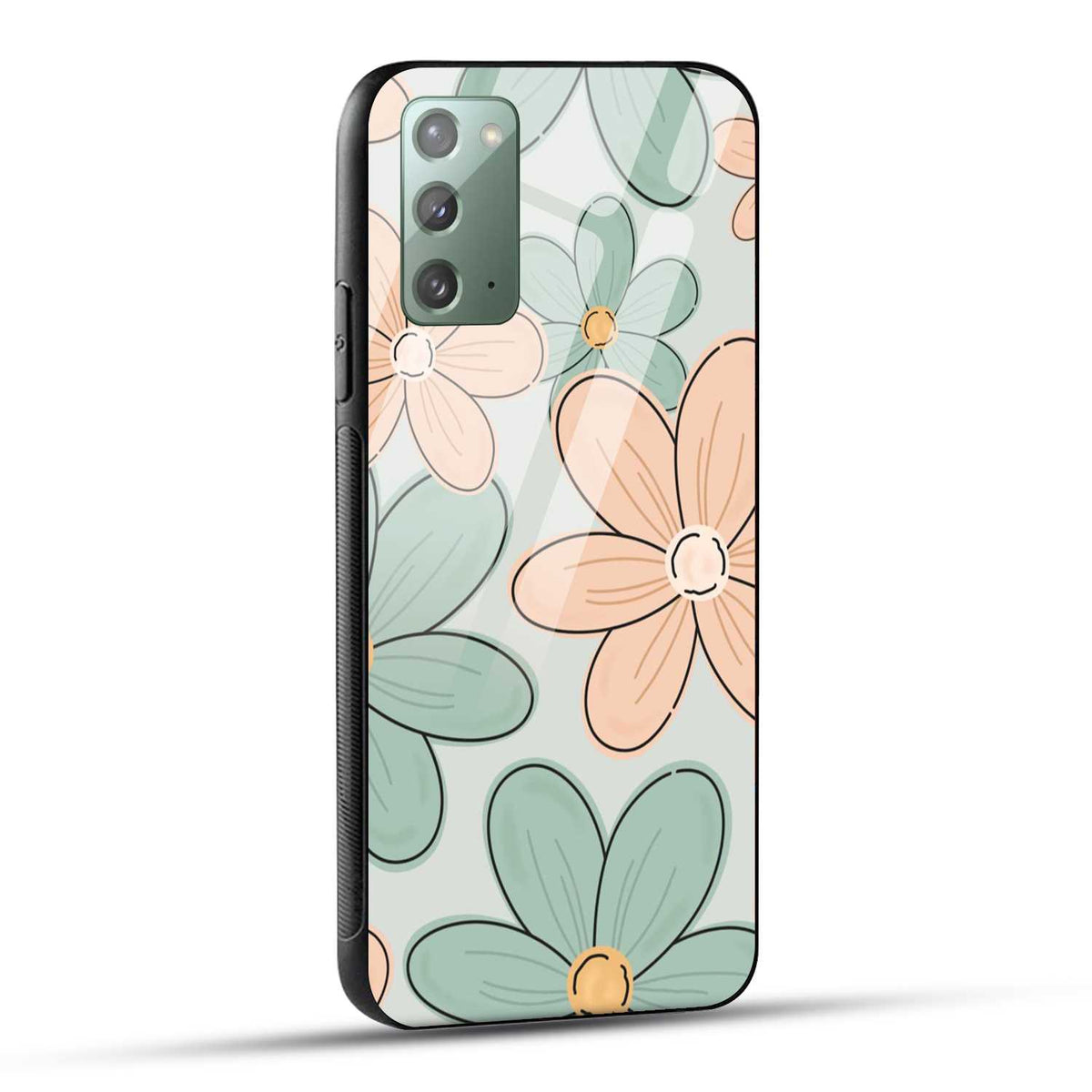 Samsung Galaxy Note 20 Back Cover Aesthetic Flower Printed Glass Case