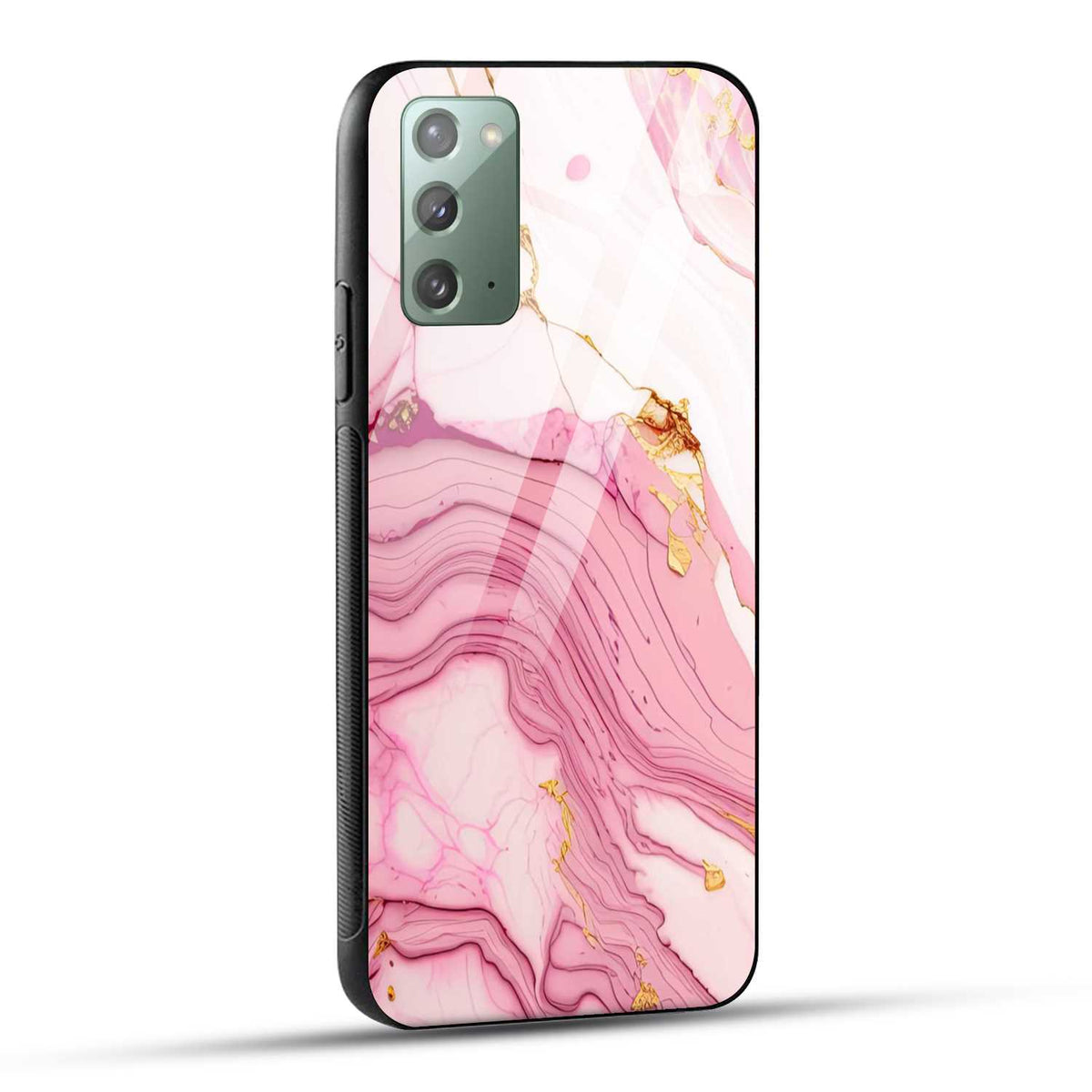 Samsung Galaxy Note 20 Back Cover Pink Marble Printed Glass Case