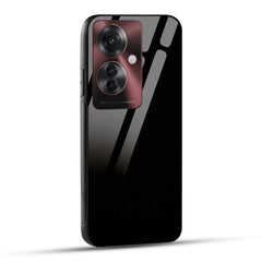 OPPO F25 PRO 5G Back Cover Solid Black Printed Glass Case
