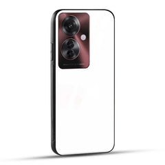 OPPO F25 PRO 5G Back Cover Plain White Printed Glass Case