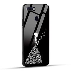 OPPO F9 Back Cover Butterfly Girl Printed Glass Case