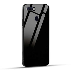OPPO F9 Back Cover Solid Black Printed Glass Case