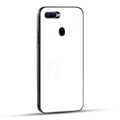 OPPO F9 Back Cover Plain White Printed Glass Case