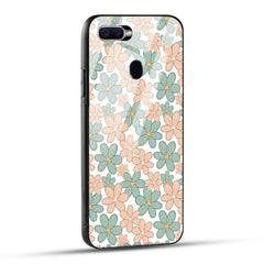 OPPO F9 Back Cover Aesthetic Flowers Printed Glass Case