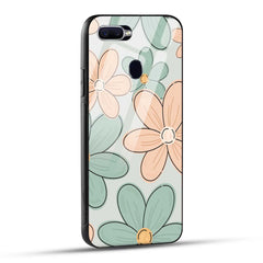 OPPO F9 Back Cover Aesthetic Flower Printed Glass Case