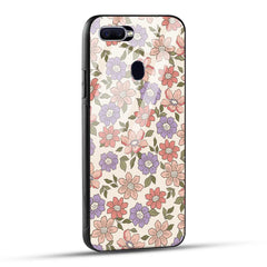 OPPO F9 Back Cover Flowers In Retro Printed Glass Case