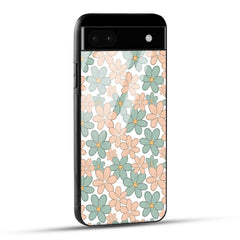Google Pixel 6A Back Cover Aesthetic Flowers Printed Glass Case