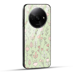 POCO C61 Back Cover Flower Art Printed Glass Case