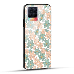 Realme 8 Back Cover Aesthetic Flowers Printed Glass Case