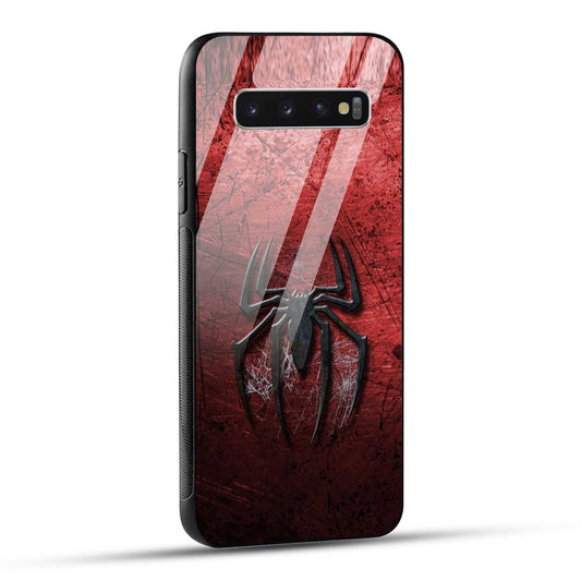 Samsung Galaxy S10 4G Back Cover Red Spider Printed Glass Case