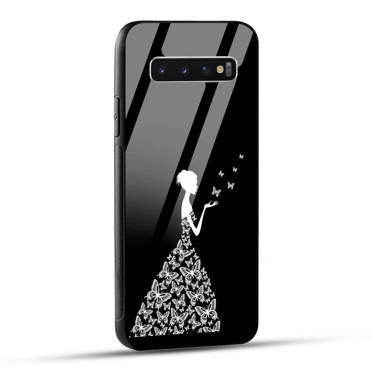 Samsung Galaxy S10 4G Back Cover Butterfly Girl Printed Glass Case