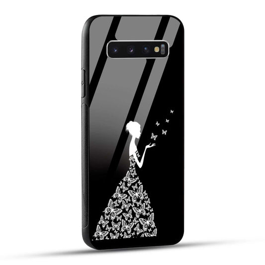 Samsung Galaxy S10 4G Back Cover Butterfly Girl Printed Glass Case