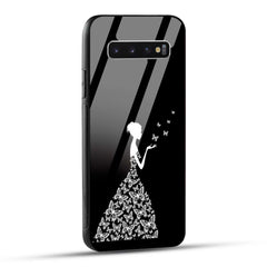 Samsung Galaxy S10 4G Back Cover Butterfly Girl Printed Glass Case