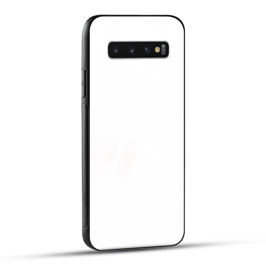 Samsung Galaxy S10 4G Back Cover Plain White Printed Glass Case