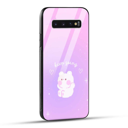 Samsung Galaxy S10 4G Back Cover Pink Purple Gradient Aesthetic Motivational Printed Glass Case