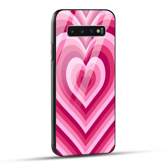 Samsung Galaxy S10 4G Back Cover Love Hearts Printed Glass Case