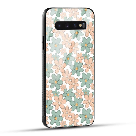 Samsung Galaxy S10 4G Back Cover Aesthetic Flowers Printed Glass Case