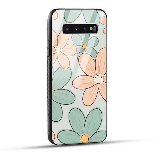 Samsung Galaxy S10 4G Back Cover Aesthetic Flower Printed Glass Case