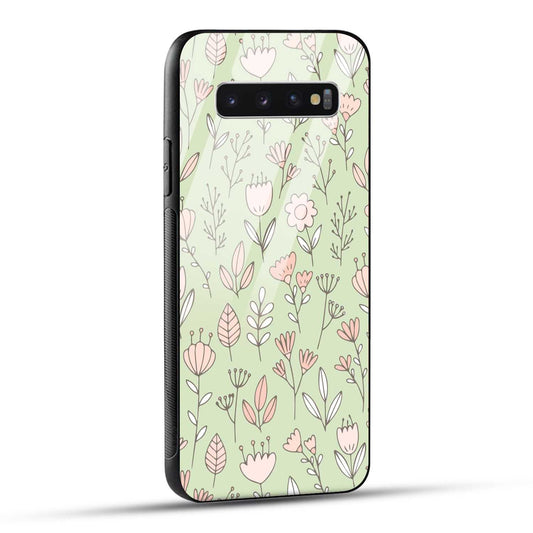 Samsung Galaxy S10 4G Back Cover Flower Art Printed Glass Case