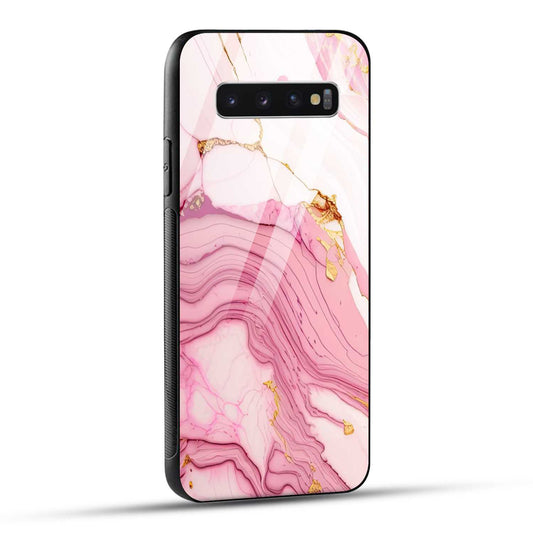 Samsung Galaxy S10 4G Back Cover Pink Marble Printed Glass Case
