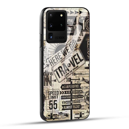 Samsung Galaxy S20 Ultra Back Cover Here We Go Travel Printed Glass Case