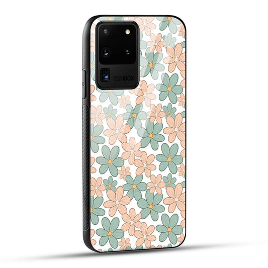 Samsung Galaxy S20 Ultra Back Cover Aesthetic Flowers Printed Glass Case