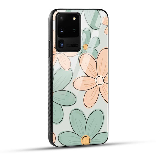 Samsung Galaxy S20 Ultra Back Cover Aesthetic Flower Printed Glass Case