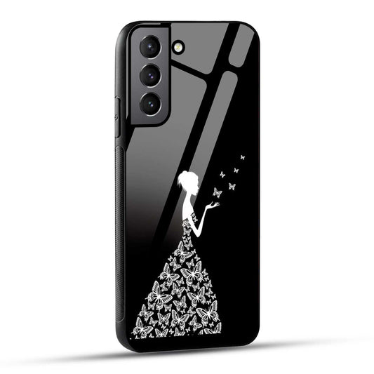Samsung Galaxy S21 FE 5G Back Cover Butterfly Girl Printed Glass Case