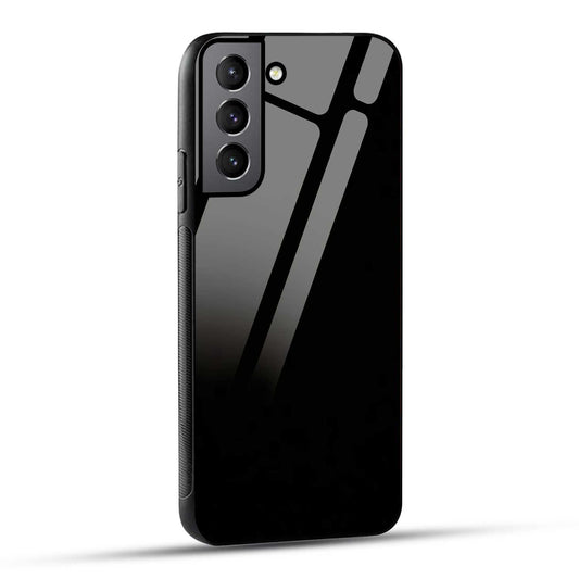 Samsung Galaxy S21 FE 5G Back Cover Solid Black Printed Glass Case