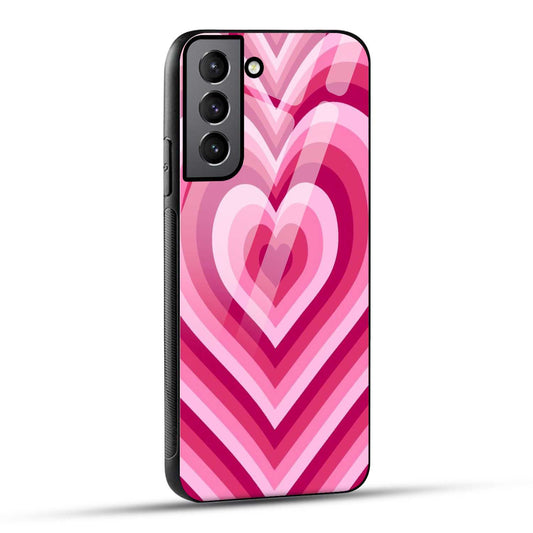 Samsung Galaxy S22 5G Back Cover Love Hearts Printed Glass Case