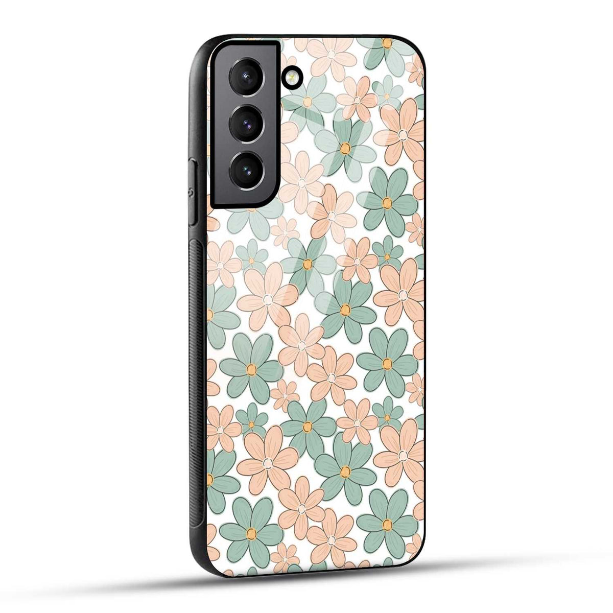 Samsung Galaxy S22 5G Back Cover Aesthetic Flowers Printed Glass Case