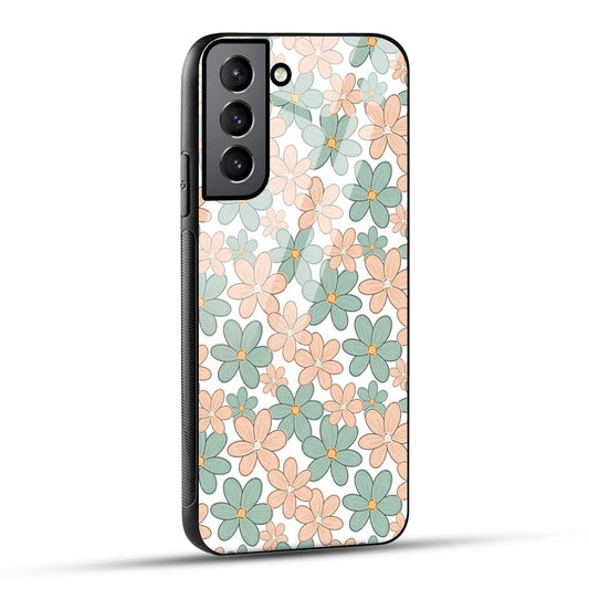 Samsung Galaxy S22 5G Back Cover Aesthetic Flowers Printed Glass Case