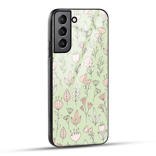 Samsung Galaxy S22 5G Back Cover Flower Art Printed Glass Case