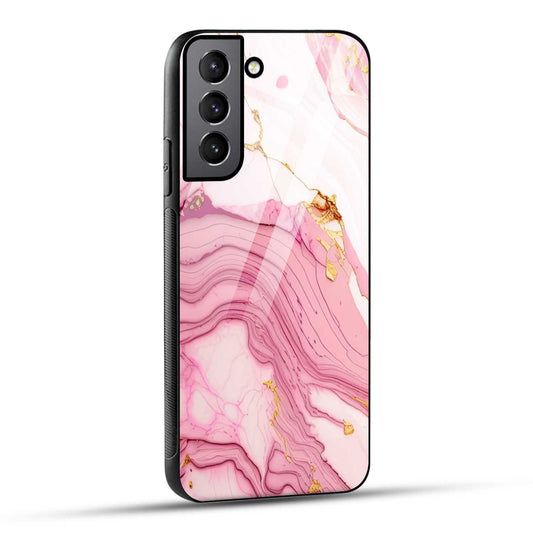 Samsung Galaxy S22 5G Back Cover Pink Marble Printed Glass Case