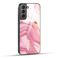 Samsung Galaxy S22 5G Back Cover Pink Marble Printed Glass Case