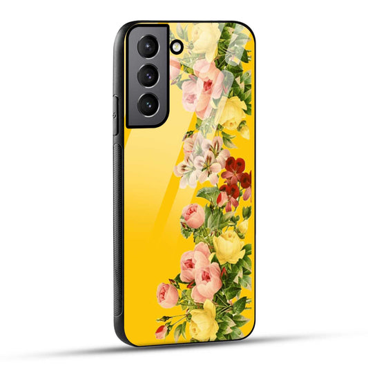 Samsung Galaxy S21 Plus 5G Back Cover Yellow Flowers Printed Glass Case