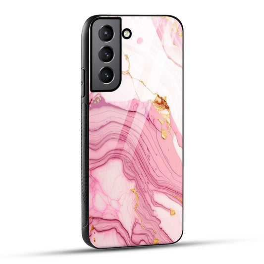 Samsung Galaxy S21 Plus 5G Back Cover Pink Marble Printed Glass Case