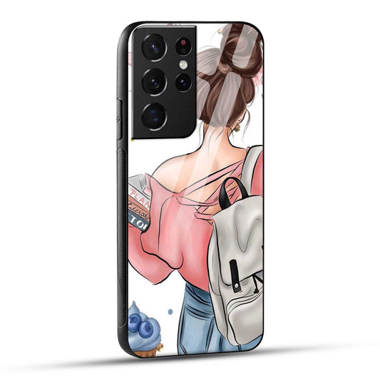 Samsung Galaxy S21 Ultra 5G Back Cover Padhaku Girl Printed Glass Case