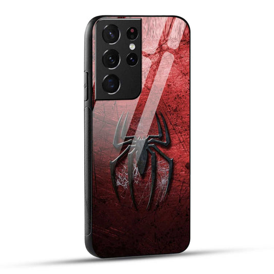 Samsung Galaxy S21 Ultra 5G Back Cover Red Spider Printed Glass Case