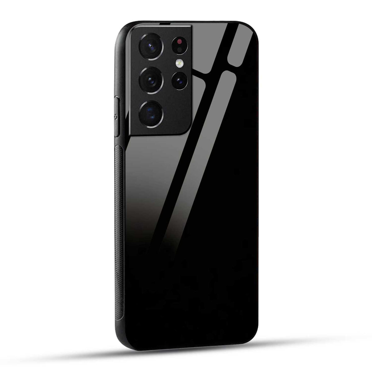 Samsung Galaxy S21 Ultra 5G Back Cover Solid Black Printed Glass Case