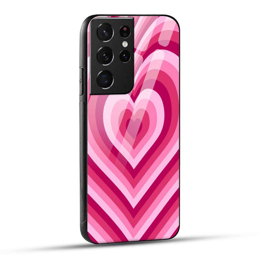 Samsung Galaxy S21 Ultra 5G Back Cover Love Hearts Printed Glass Case