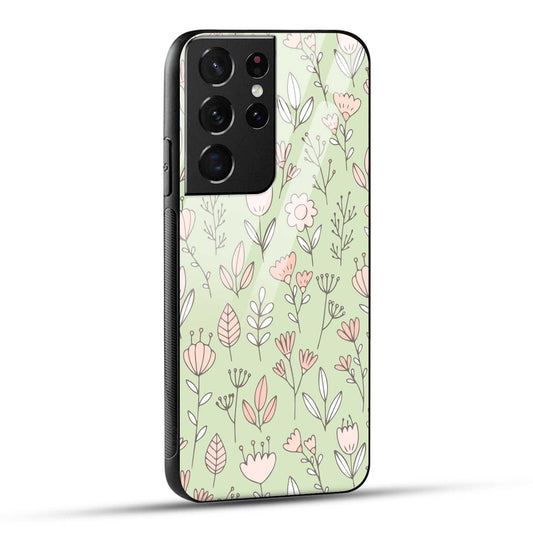 Samsung Galaxy S21 Ultra 5G Back Cover Flower Art Printed Glass Case