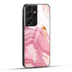 Samsung Galaxy S21 Ultra 5G Back Cover Pink Marble Printed Glass Case