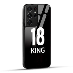 Samsung Galaxy S21 Ultra 5G King number 18 Printed Glass Case