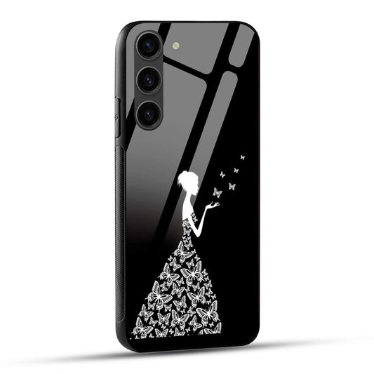 Samsung Galaxy S23 5G Back Cover Butterfly Girl Printed Glass Case